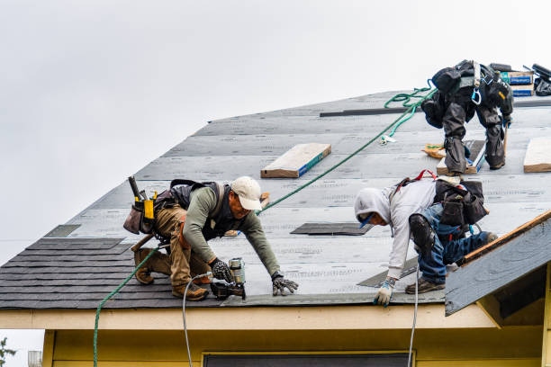 Professional Gutter Installation technician working in Clitherall, MN